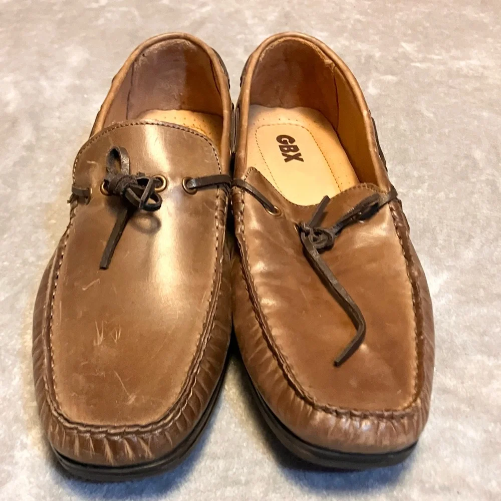GBX Henley Men's‎ Tan Leather Boat Shoes Moccasins Loafers Driving Old Money